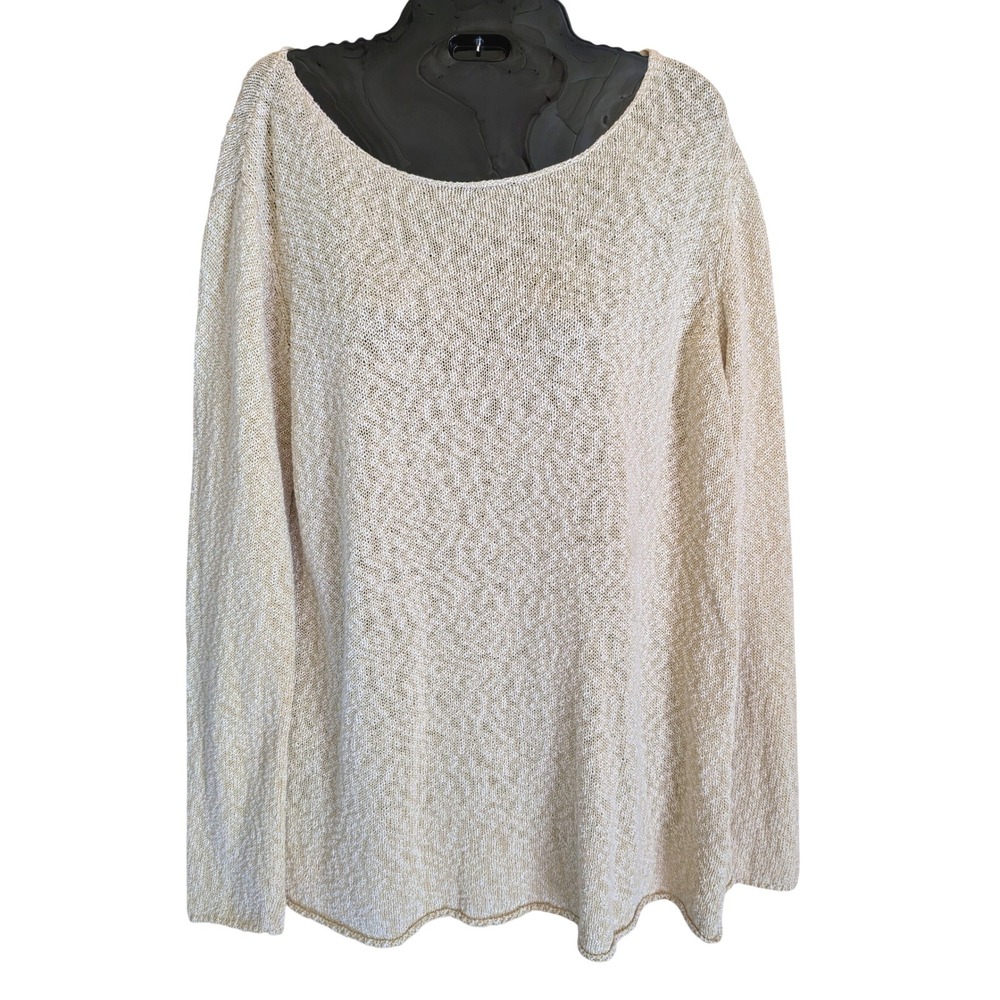 Eileen Fisher Knit Top Women L Butter Yellow Minimalist Relaxed Textured Chic